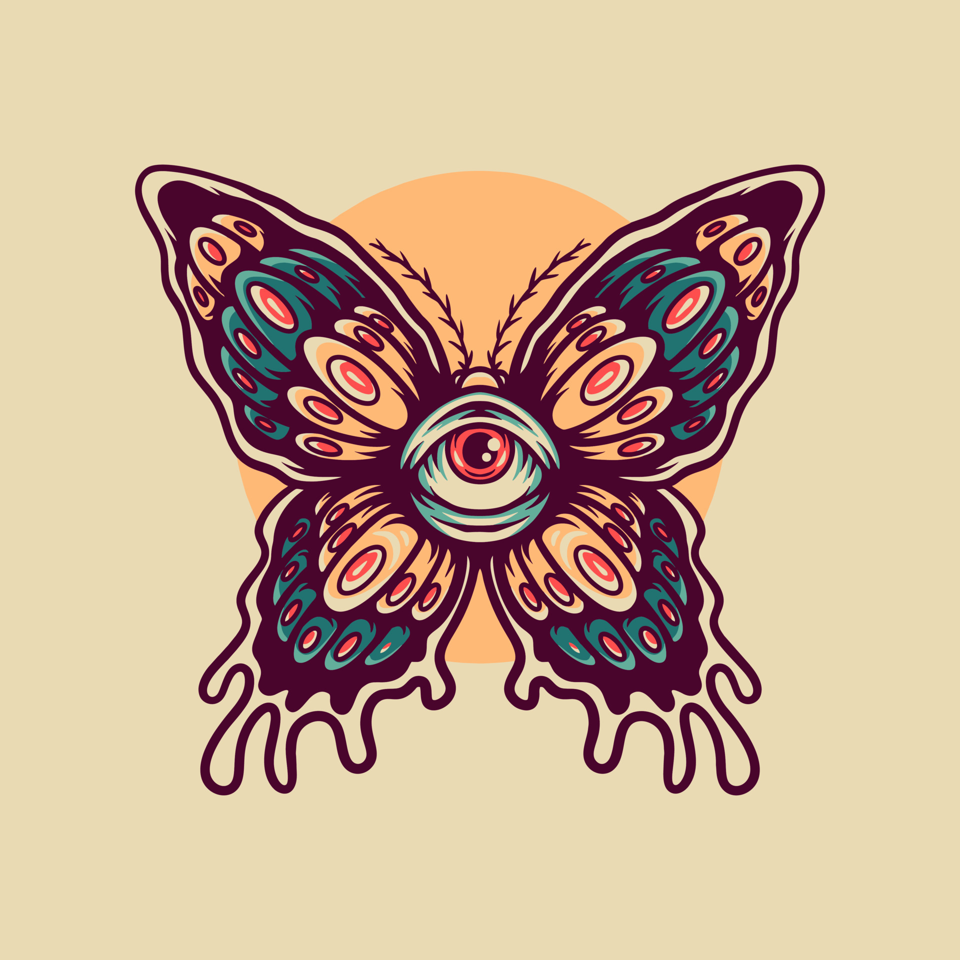 Eye Butterfly Retro Illustration 10923074 Vector Art at Vecteezy