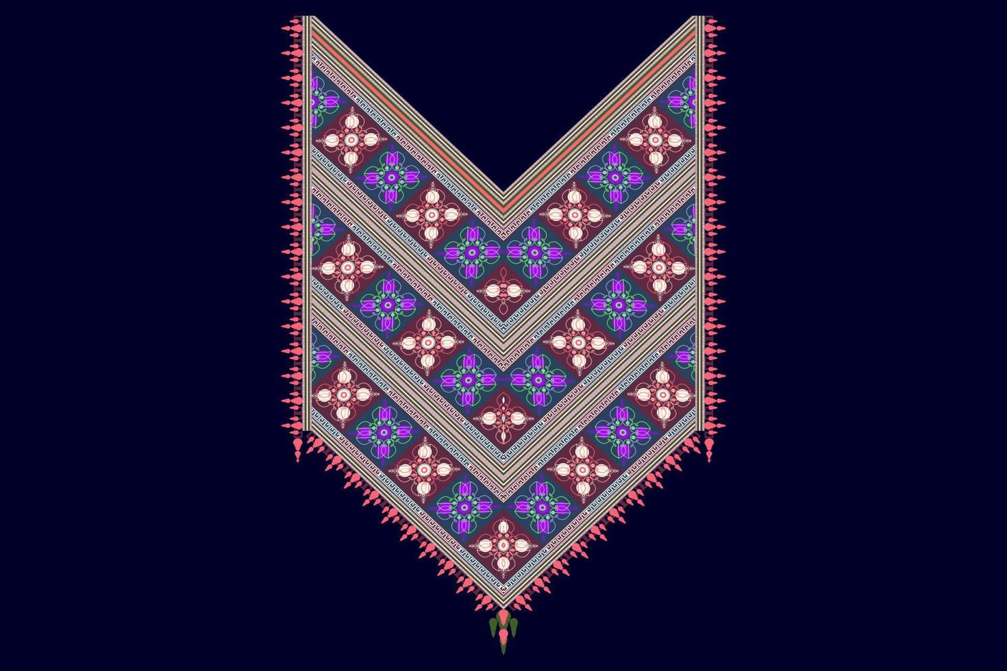Embroidery vector Tatreez template , Palestinian fashion neck ornament.