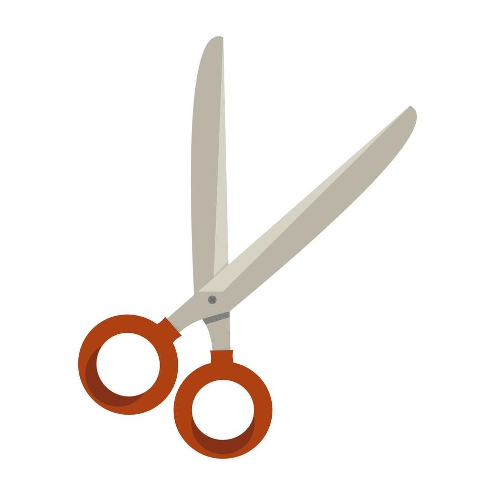 scissors isolate vector. Metal tool for cutting paper, fabric, hair cutting. Universal isolated clip-art on a white background. Flat style design vector