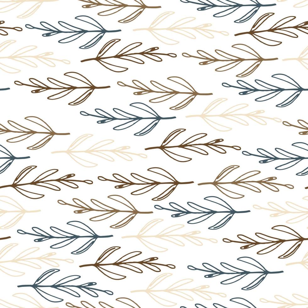 autumn seamless pattern of branches. Scandinavian pattern in natural palette. Print for textile, scrapbooking, wallpapers, digital paper, packaging, notepads. Vector illustration, doodle