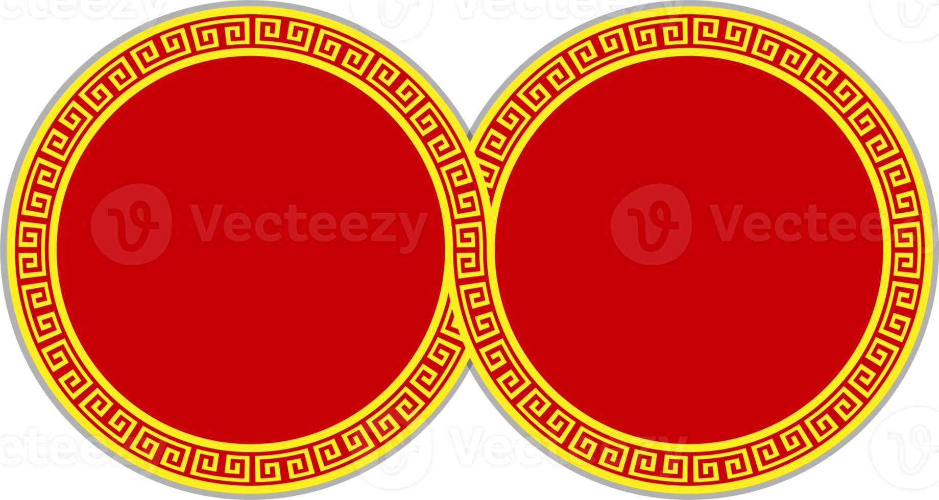 twin of couple of gold pattern oriental asia element circle style png