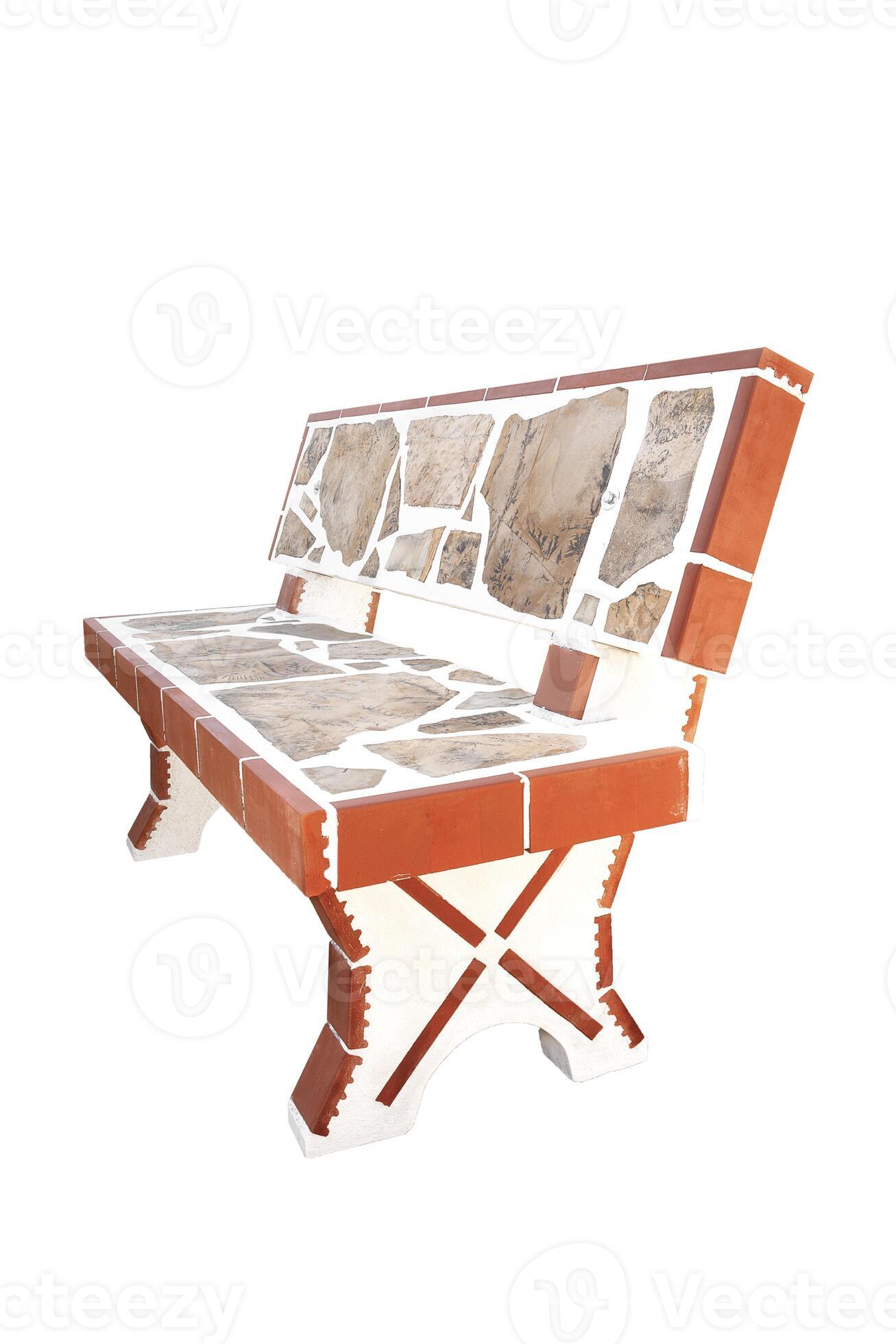 Stone bench isolated on a white background. 10923689 Stock Photo at