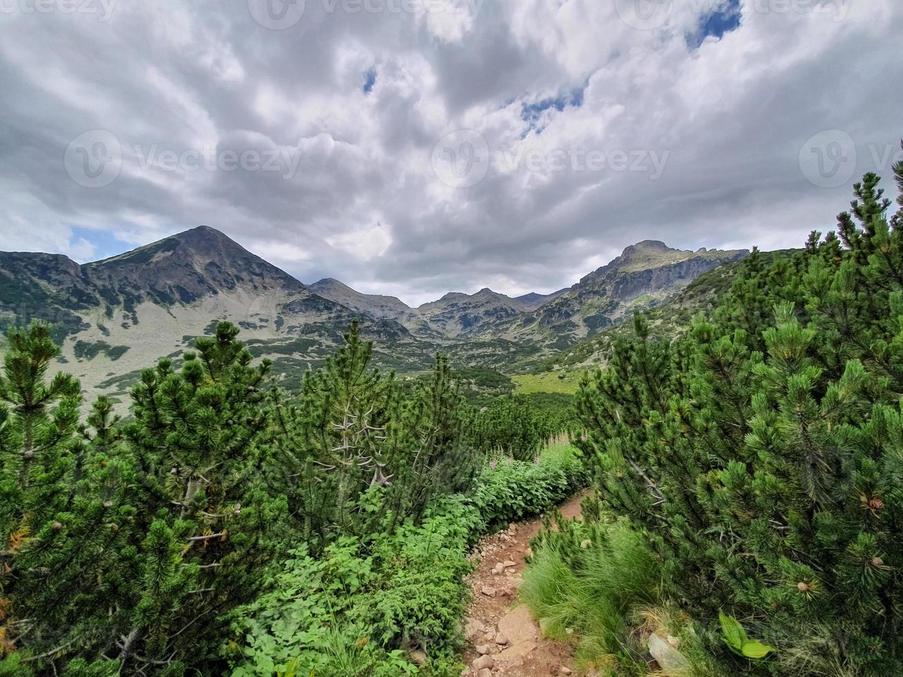 Stunning view on the way to the Jangal peak and Popovo Lake in Pirin Mountains, Bulgaria. photo