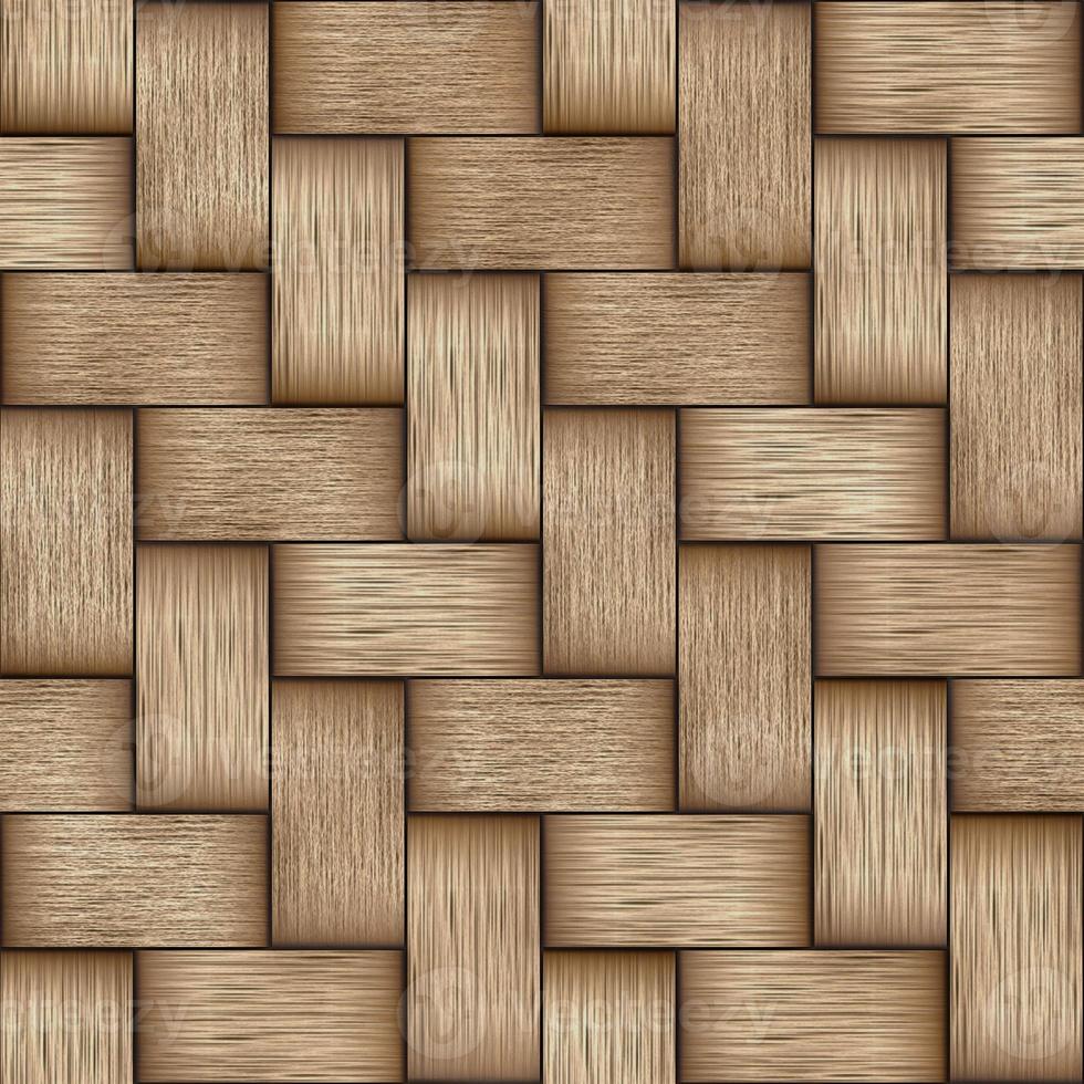 3D Realistic woven bamboo herringbone rendered texture seamless background image photo
