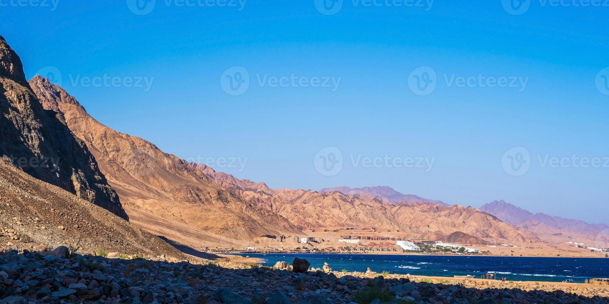 panorama in mountain range at sinai egypt similar to Martian landscapes photo