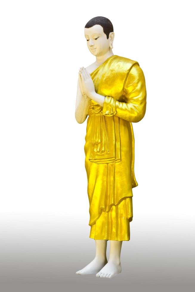 The Buddha statue stand isolated photo