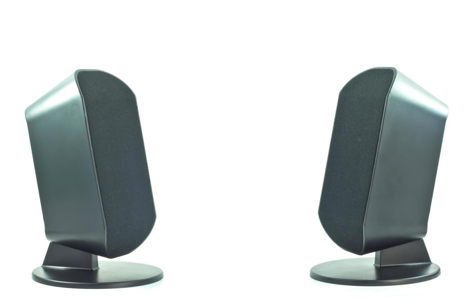 Black two speaker isolated on white background photo
