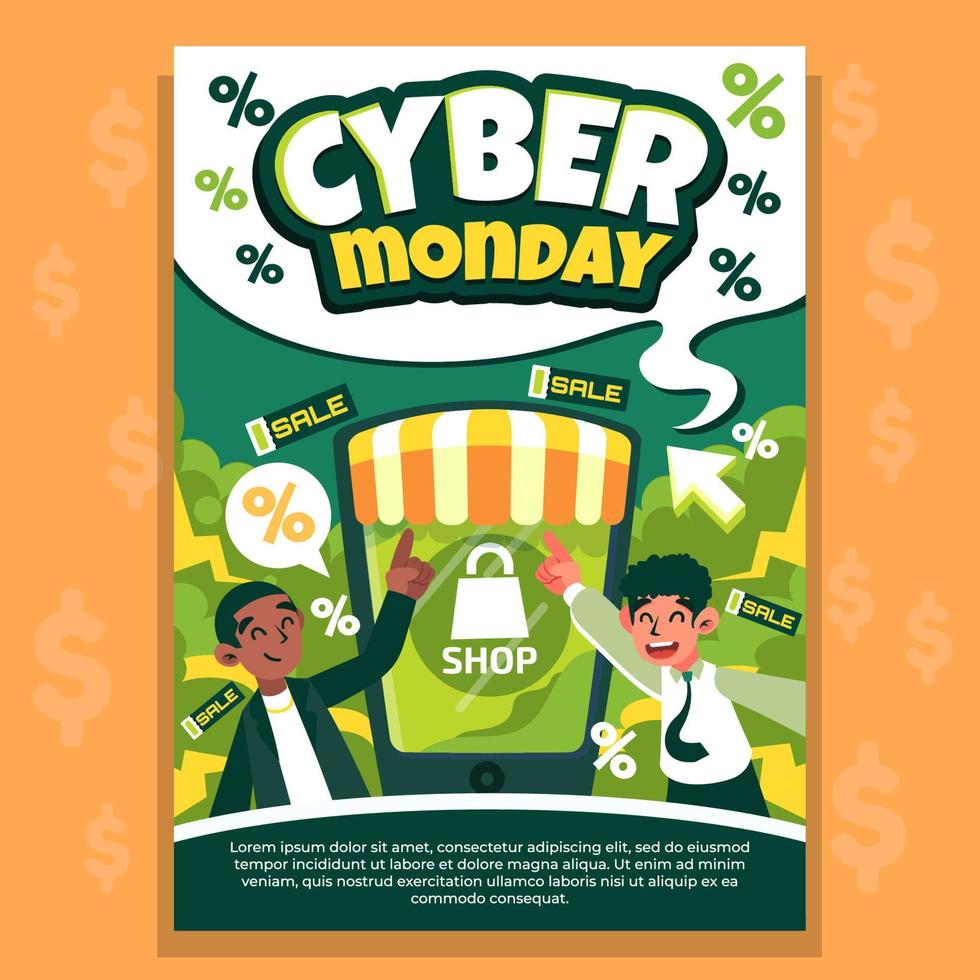 Cyber Monday Promotion Poster vector