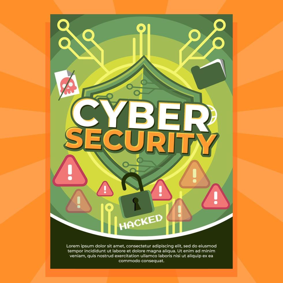 cartel de concientización sobre seguridad cibernética vector