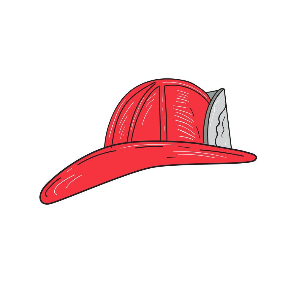 dibujo de casco de bombero de bombero vintage vector