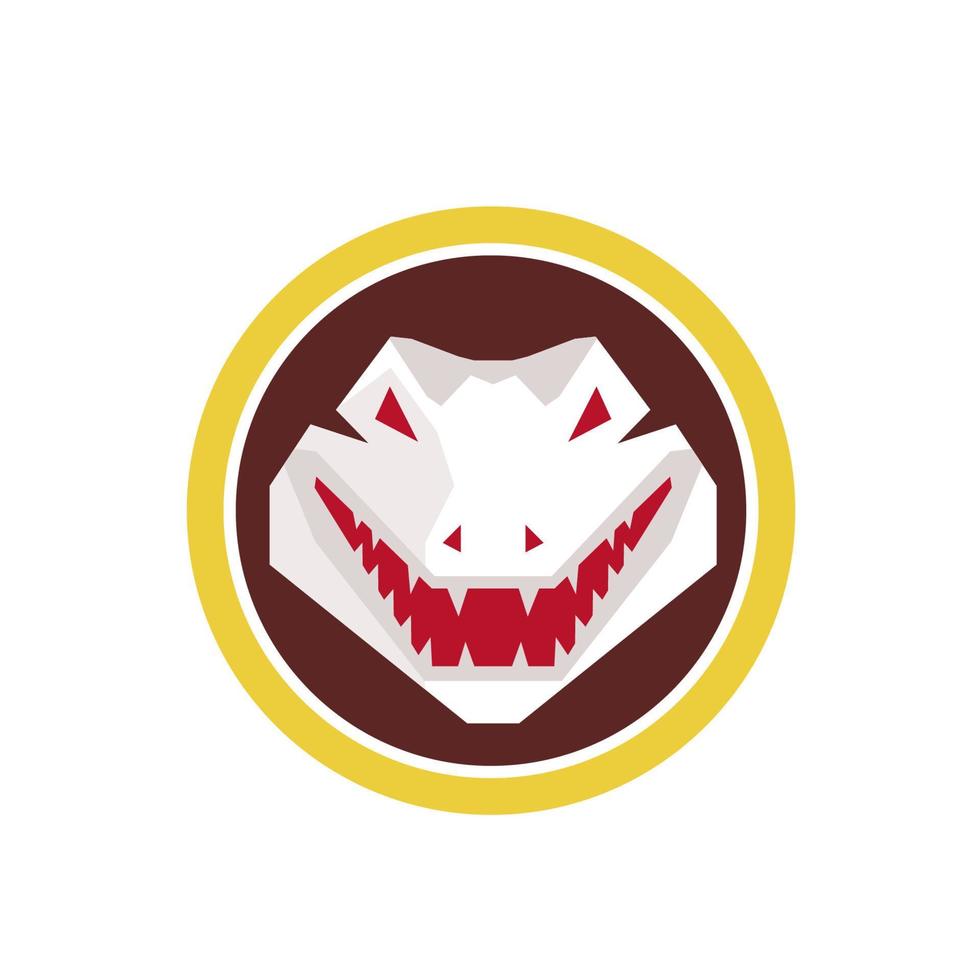Alligator Head Circle Retro vector