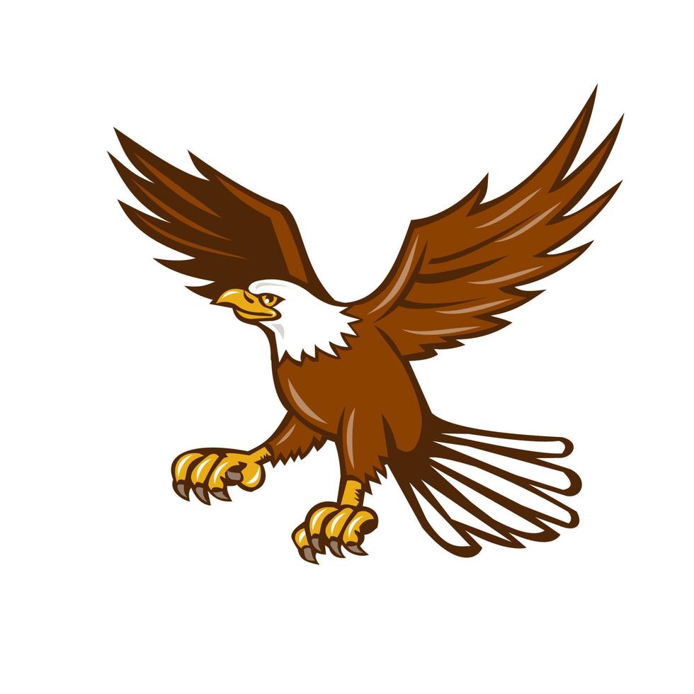 American Eagle Swooping Isolated Retro vector