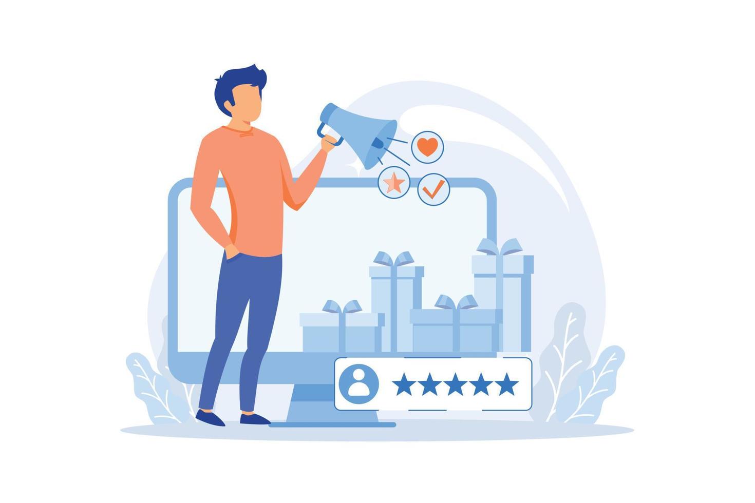 Brand ambassador Official brand representative, trademark ambassador, marketing strategy, media figure, public relation persona, influencer flat design modern illustration vector