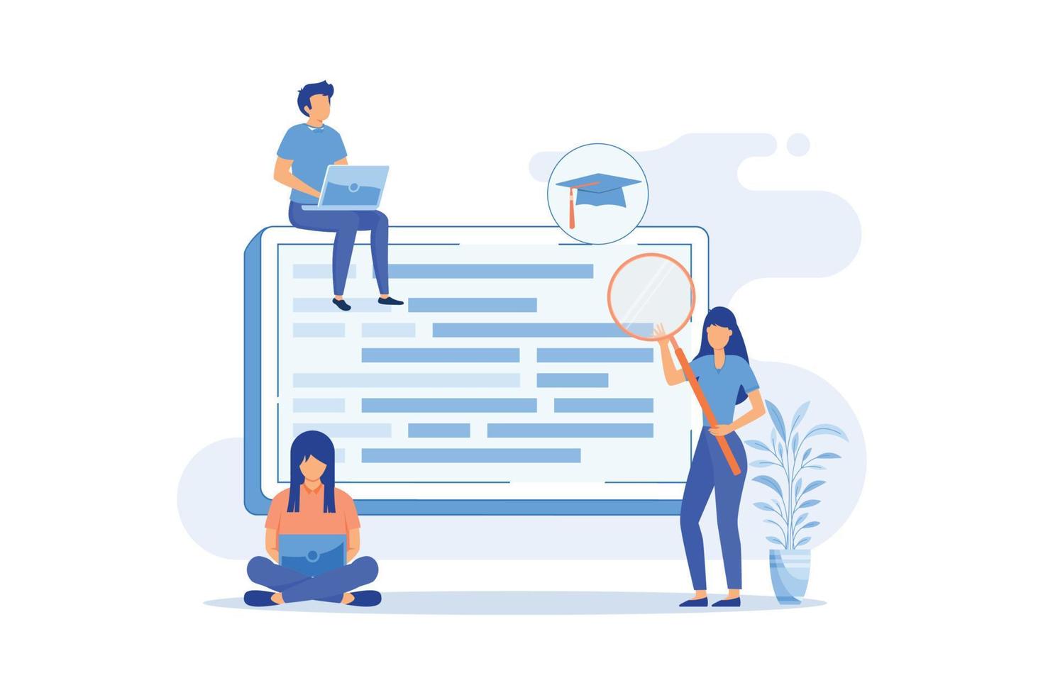 IT management courses IT project manager career, software and database management classes, business frameworks and corporate strategy flat design modern illustration vector