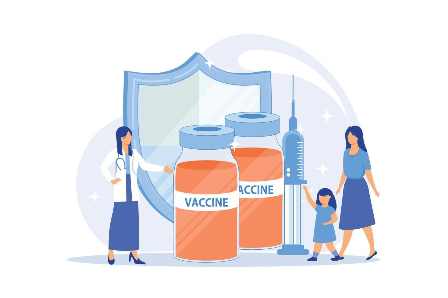 Immunization info, educate about vaccines, parents education, children vaccination, public health program flat design modern illustration vector