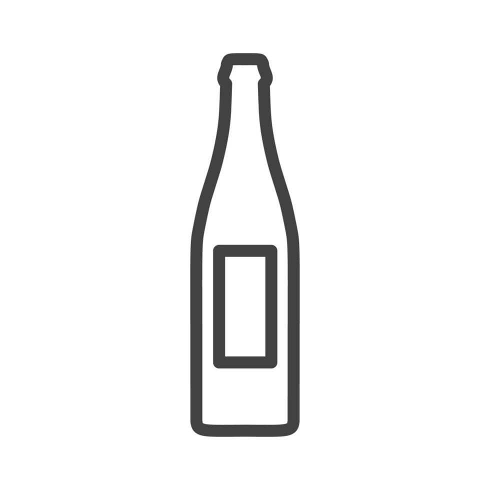 icono de ilustración de vector de bebida de vidrio de botella. símbolo de bebida de recipiente de plástico líquido y objeto de etiqueta de barra de alcohol. signo gráfico de comida refresco o cerveza blanco aislado. contorno producto silueta en blanco pub