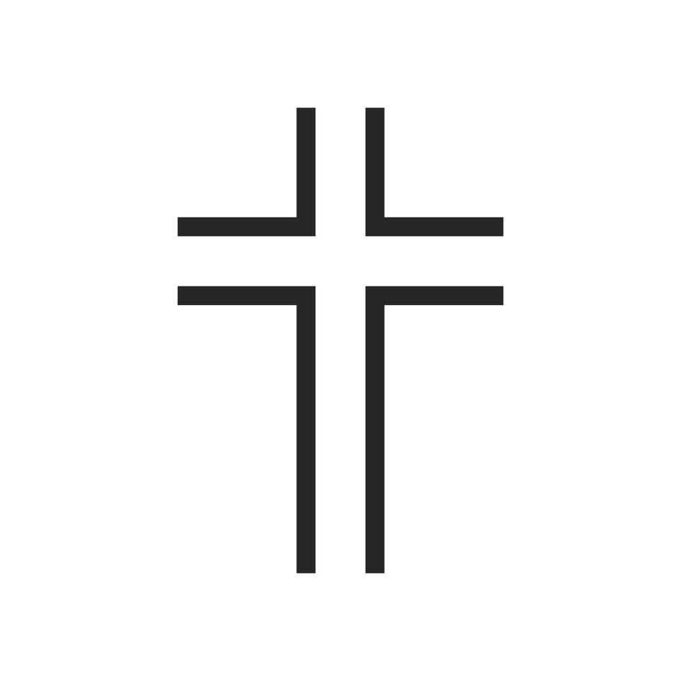 Cross religion god vector illustration icon. Symbol christianity and shape christian sign. Religious crucifix faith and catholicism black holy art. Spirituality element jesus design and isolated white
