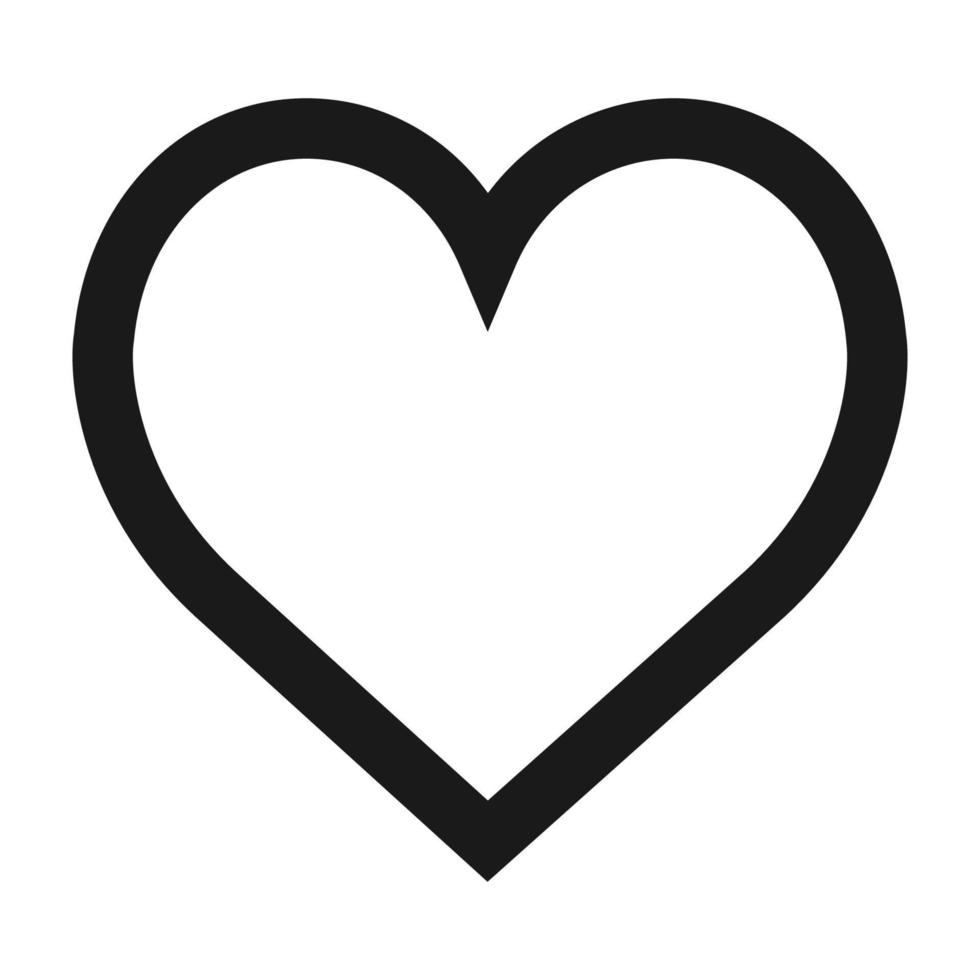 diseño del amor del símbolo del icono del vector del corazón. romance negro forma de san valentín ilustración signo de corazón. icono abstracto aislado elemento de concepto blanco. dibujado amante emoción simplicidad forma. celebración de la felicidad