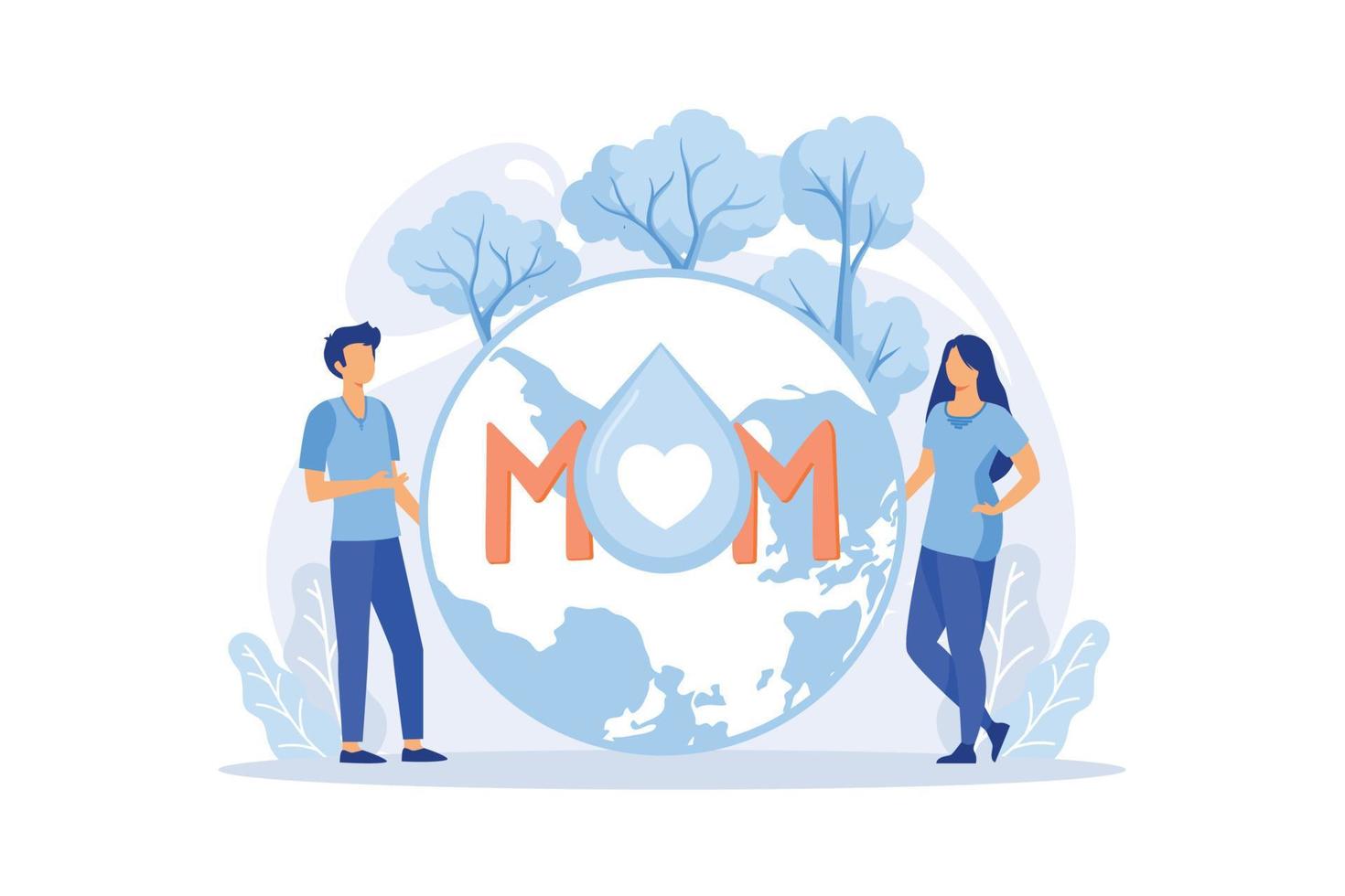 Earth day illustration. Vector concepts for graphic and web design, business presentation, marketing and print material. International Mother Earth Day. Ecology and environmental protection.