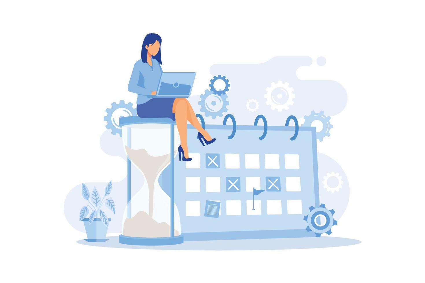 Deadline abstract  Project management, work time limit, task due dates, deadline reminder, study assignments accomplishment, tax payment planning flat design modern illustration vector