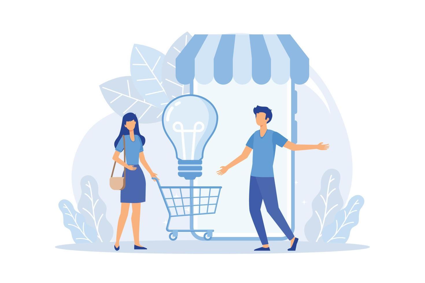 desarrollo de sitios web de desarrollo de comercio electrónico, aplicación de compras en línea, plataforma de venta, aplicación web de comercio, página de empresa, barra de menú diseño plano ilustración moderna vector