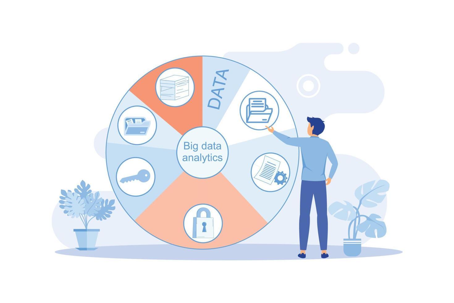 big data analytics flat vector illustration