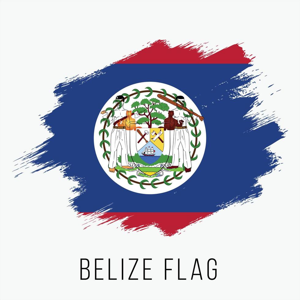 Grunge Belize Vector Flag
