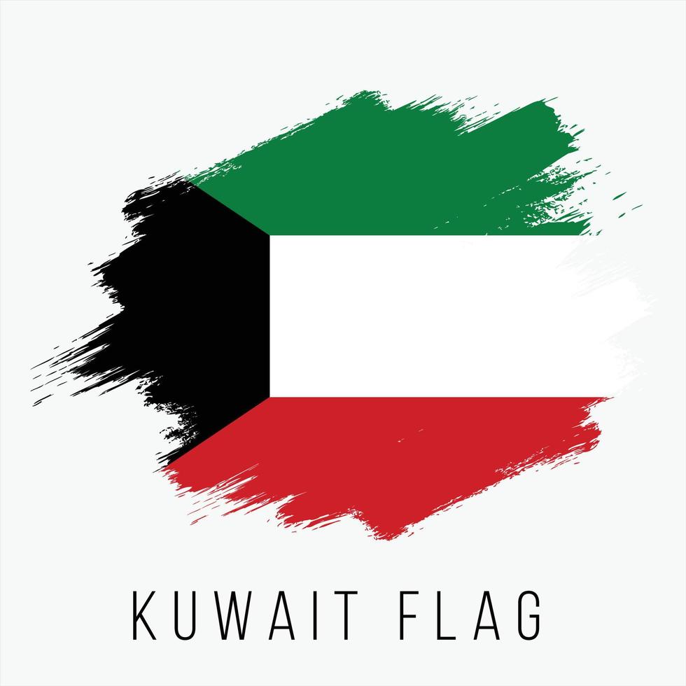 Grunge Kuwait Vector Flag