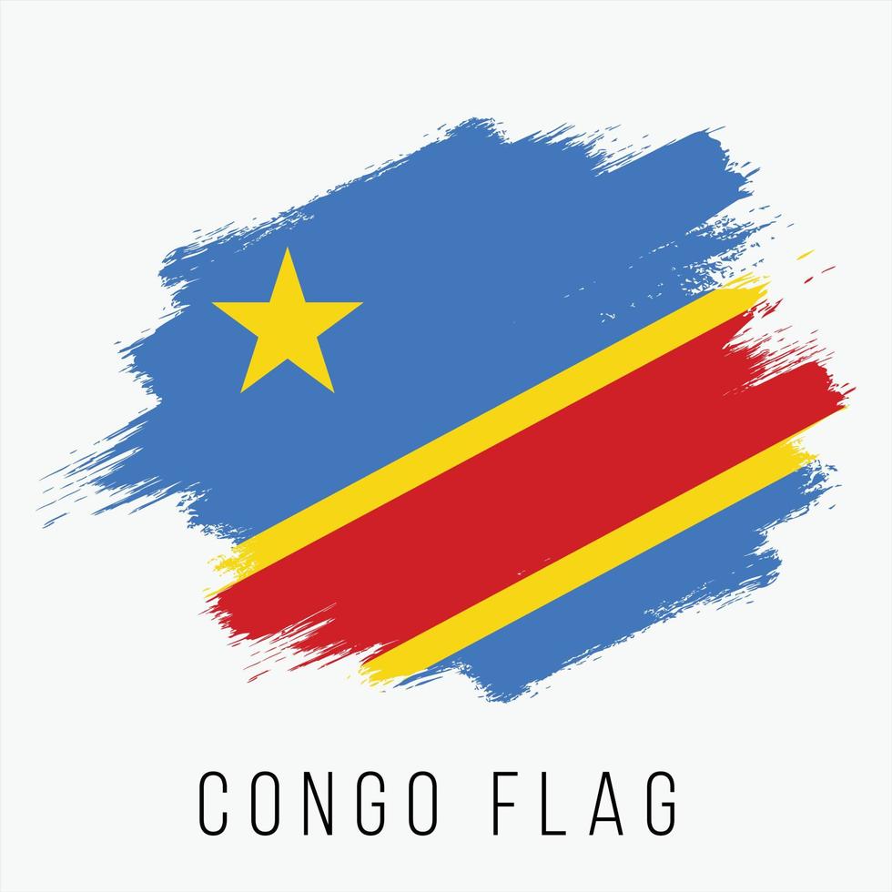 Grunge Congo Vector Flag