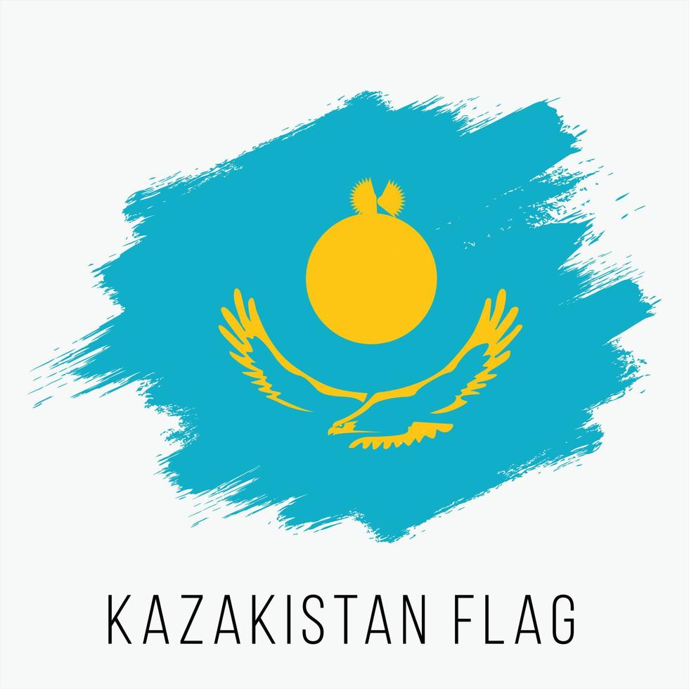 Grunge Kazakistan Vector Flag
