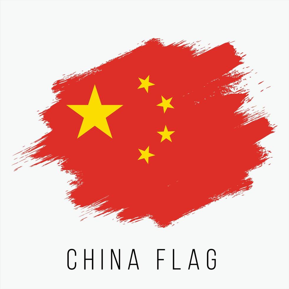 Grunge China Vector Flag