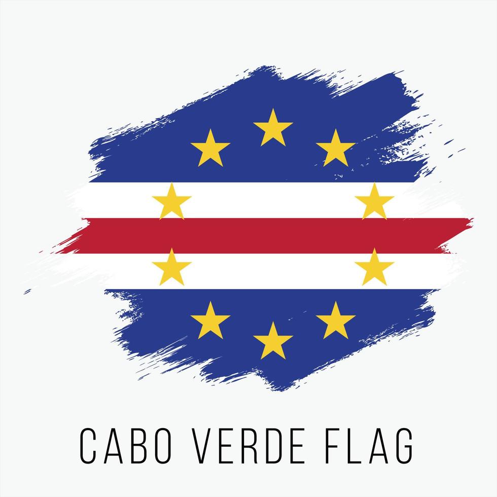 Grunge Cabo Verde Vector Flag