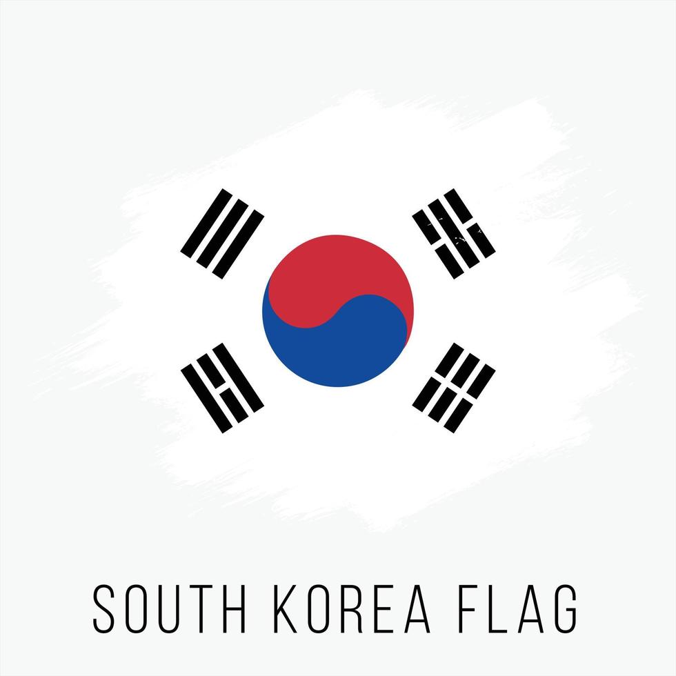 Grunge South Korea Vector Flag
