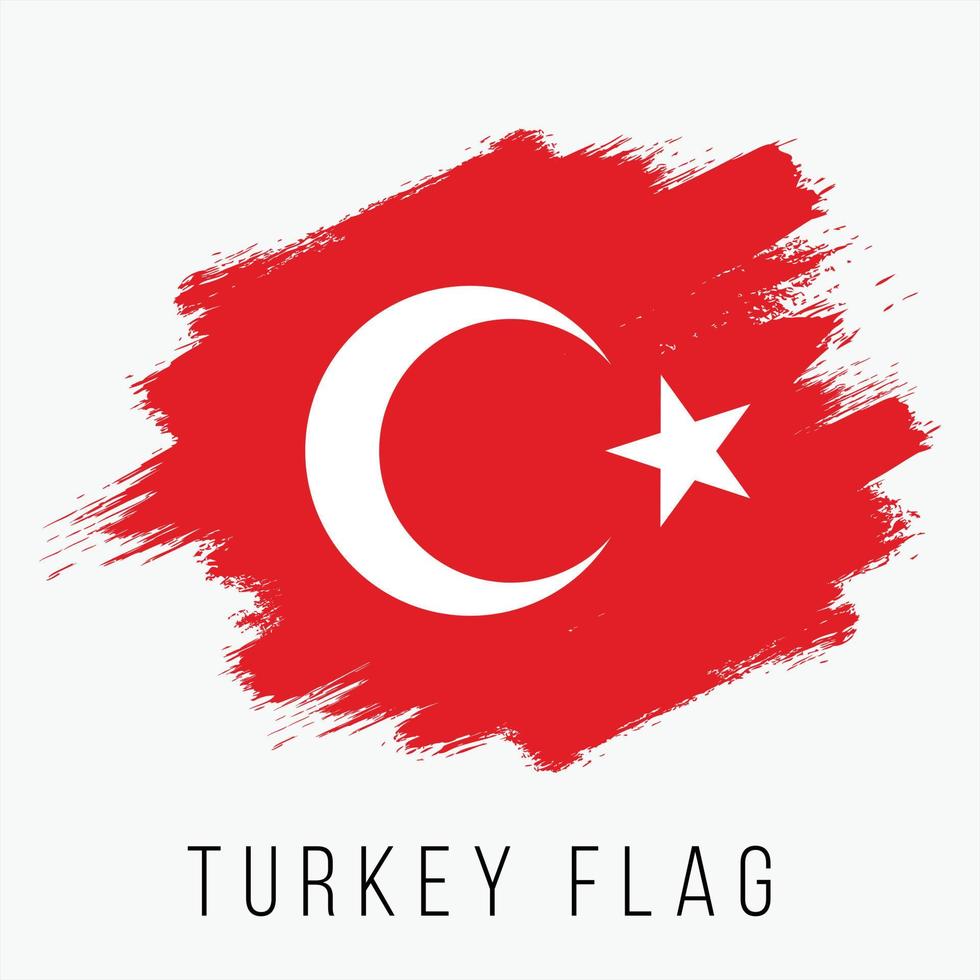 Grunge Turkey Vector Flag