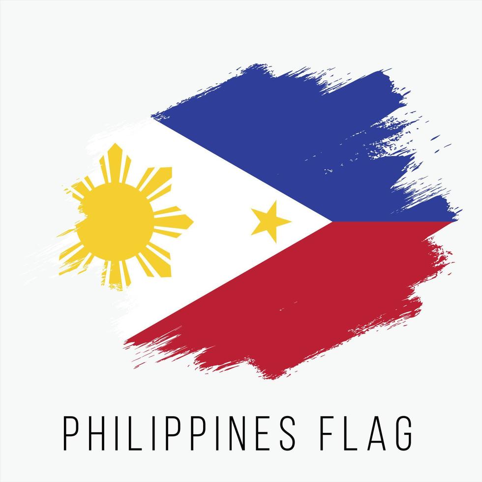 grunge, filipinas, vector, bandera vector
