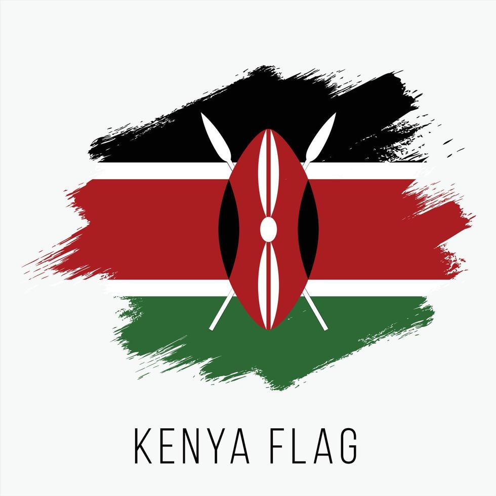 Grunge Kenya Vector Flag