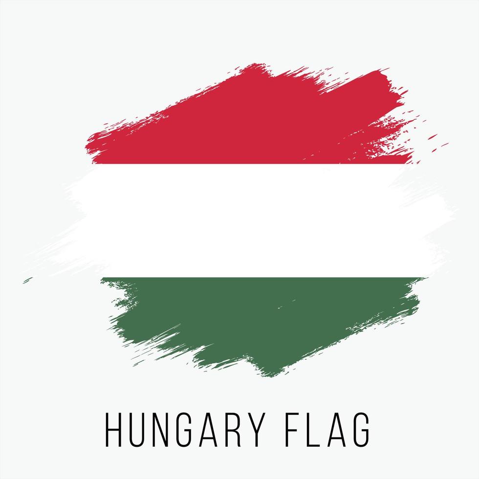 Grunge Hungary Vector Flag