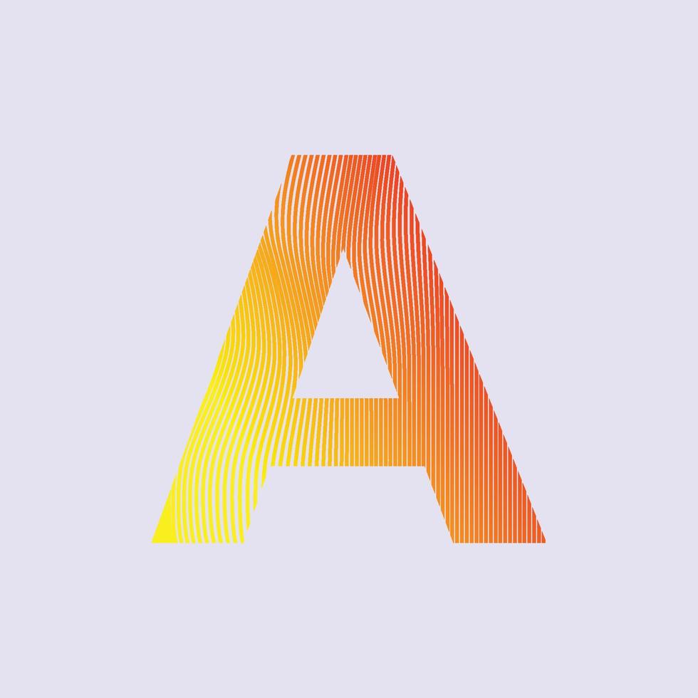 Alphabet A in mesh design premium vector illustration