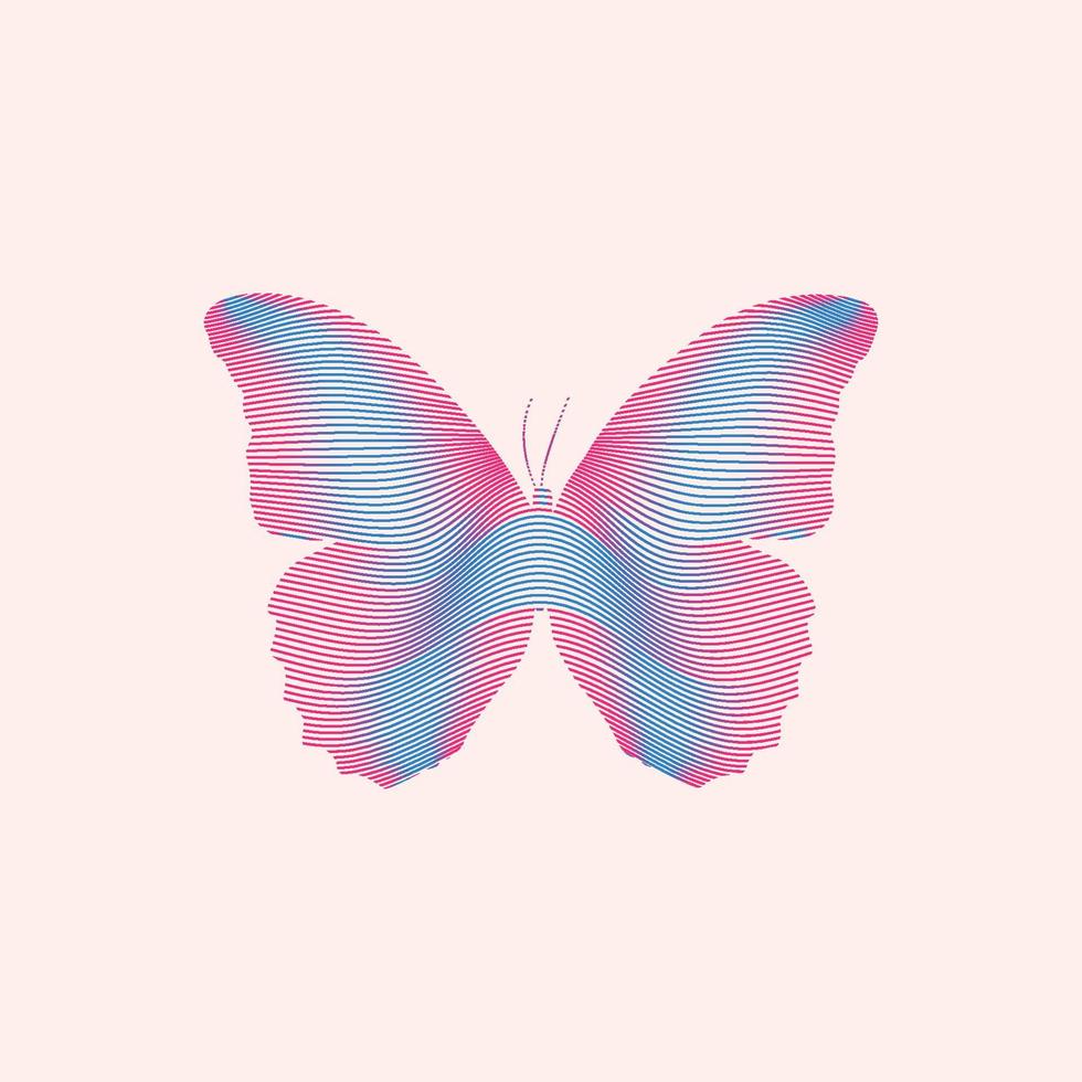 butterfly in mesh design premium vector illustration