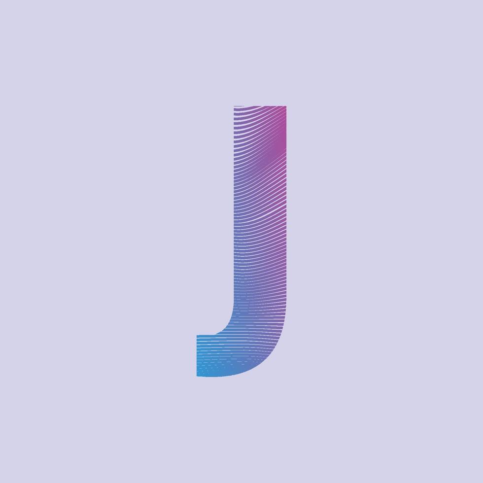Alphabet J in mesh design premium vector illustration