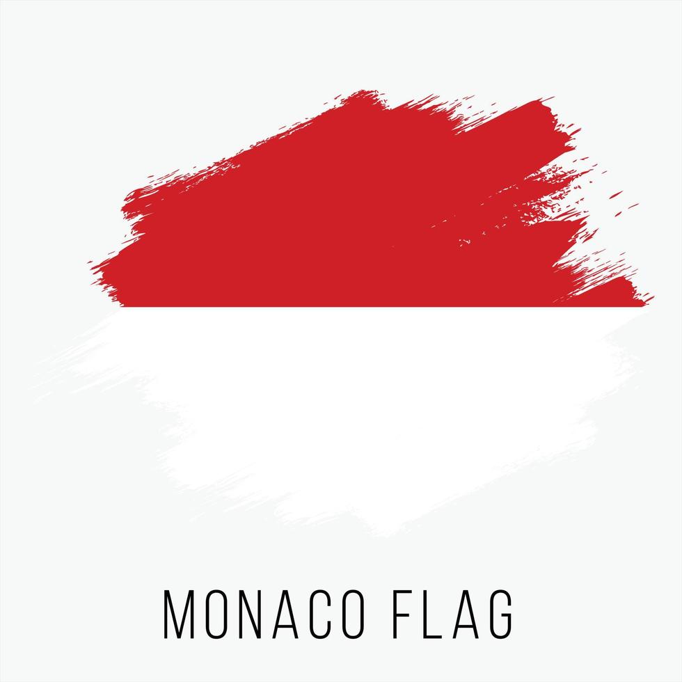 Grunge Monaco Vector Flag