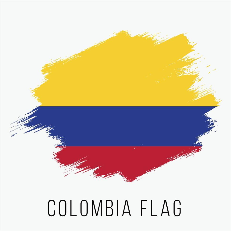 Grunge Colombia Vector Flag