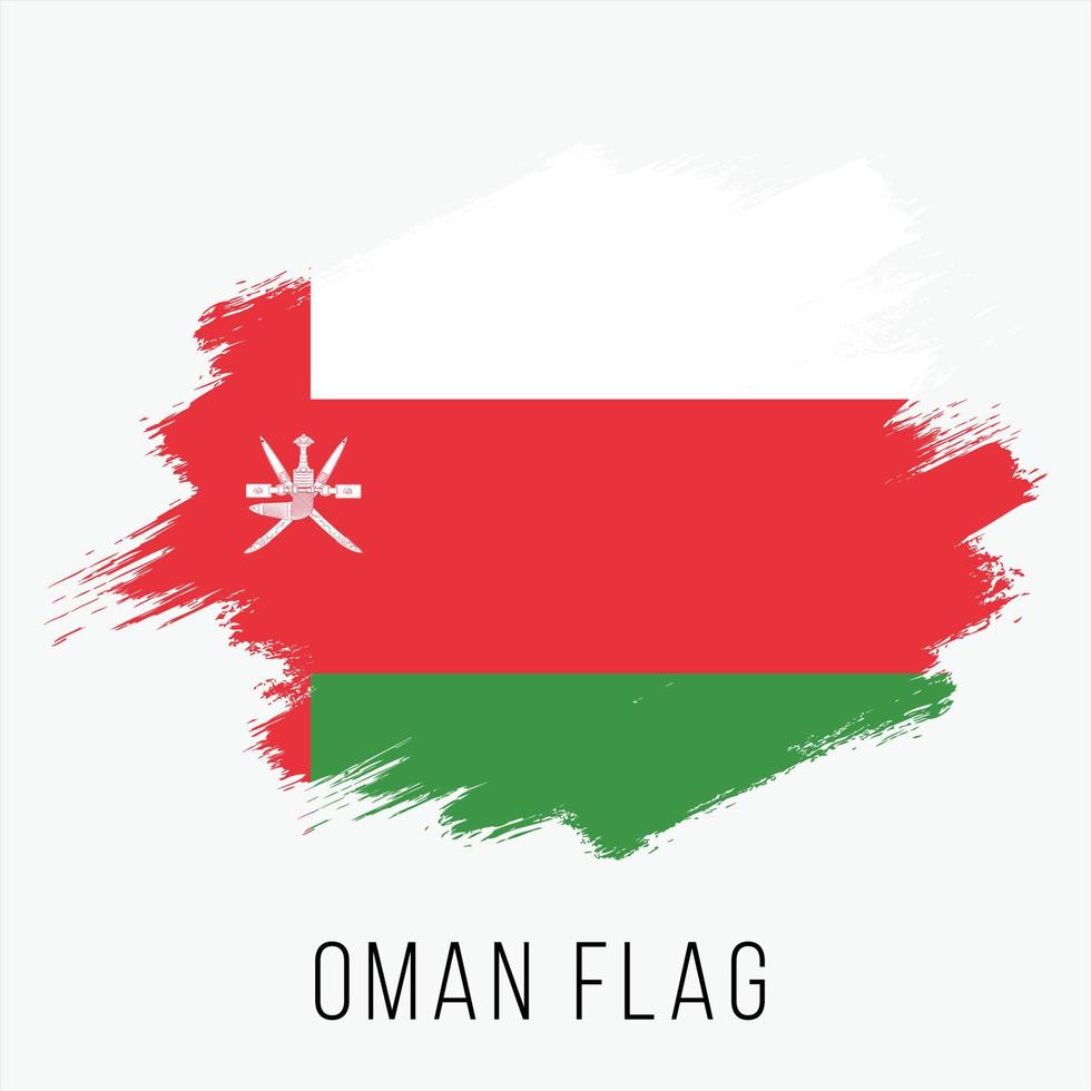 Grunge Oman Vector Flag