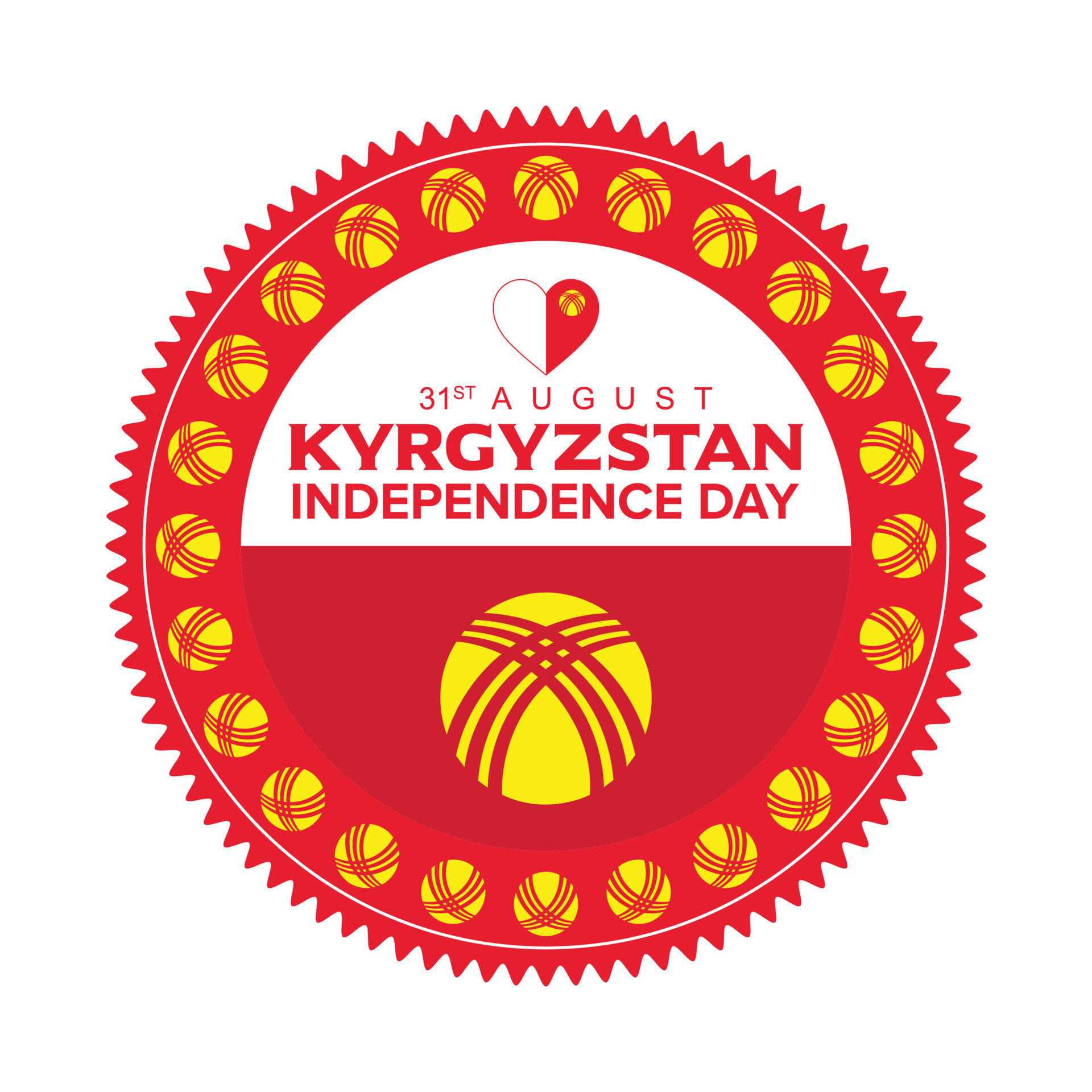 31st August Kyrgyzstan Independence Day Celebrating 10925946 Vector Art