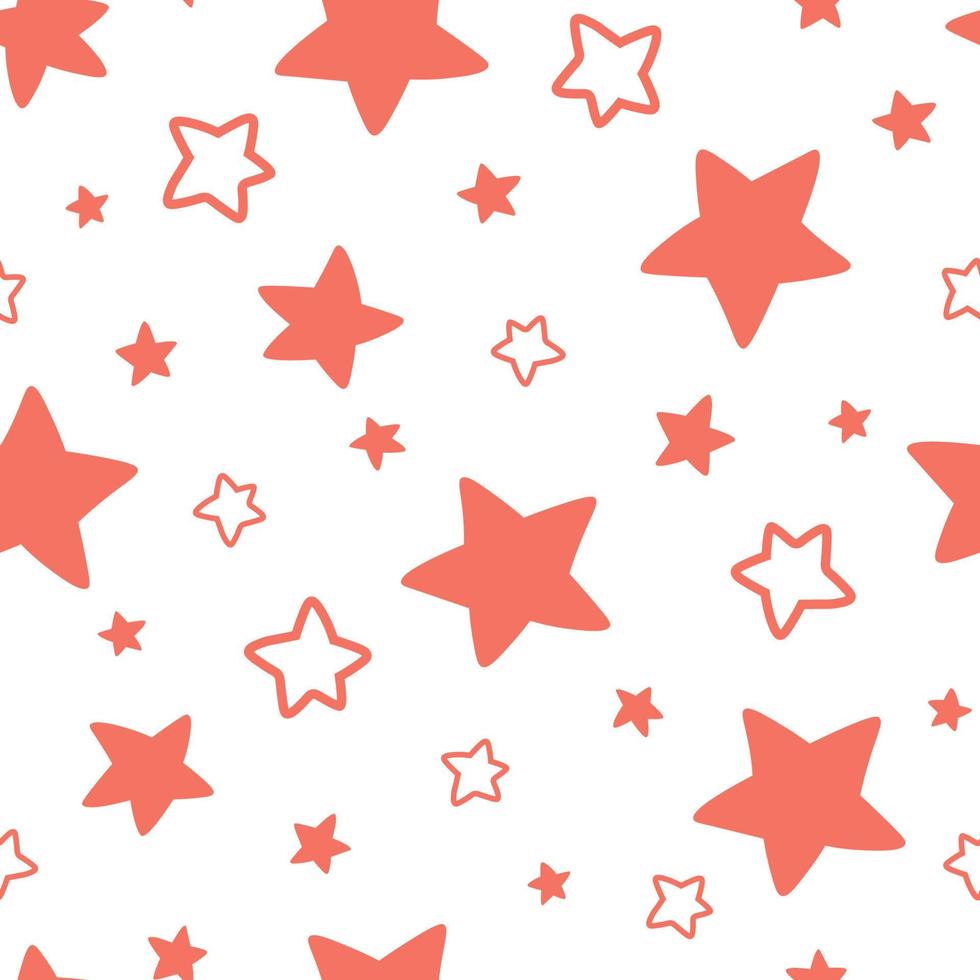 Seamless pattern with stars. A simple abstract baby print with a cosmic sky. Vector graphics.