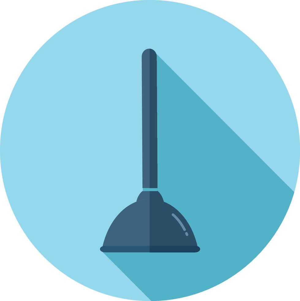 Toilet plunger circle icon on white background. vector