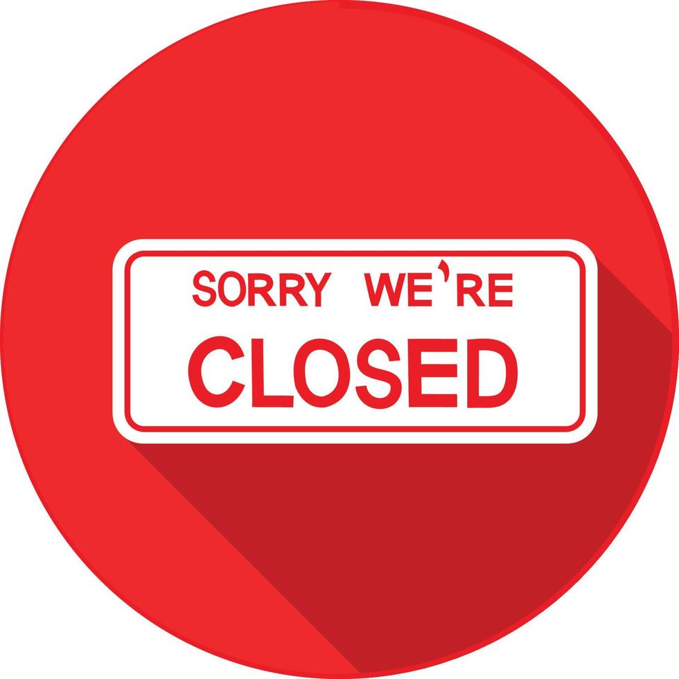 Closed sign circle icon on white background. vector