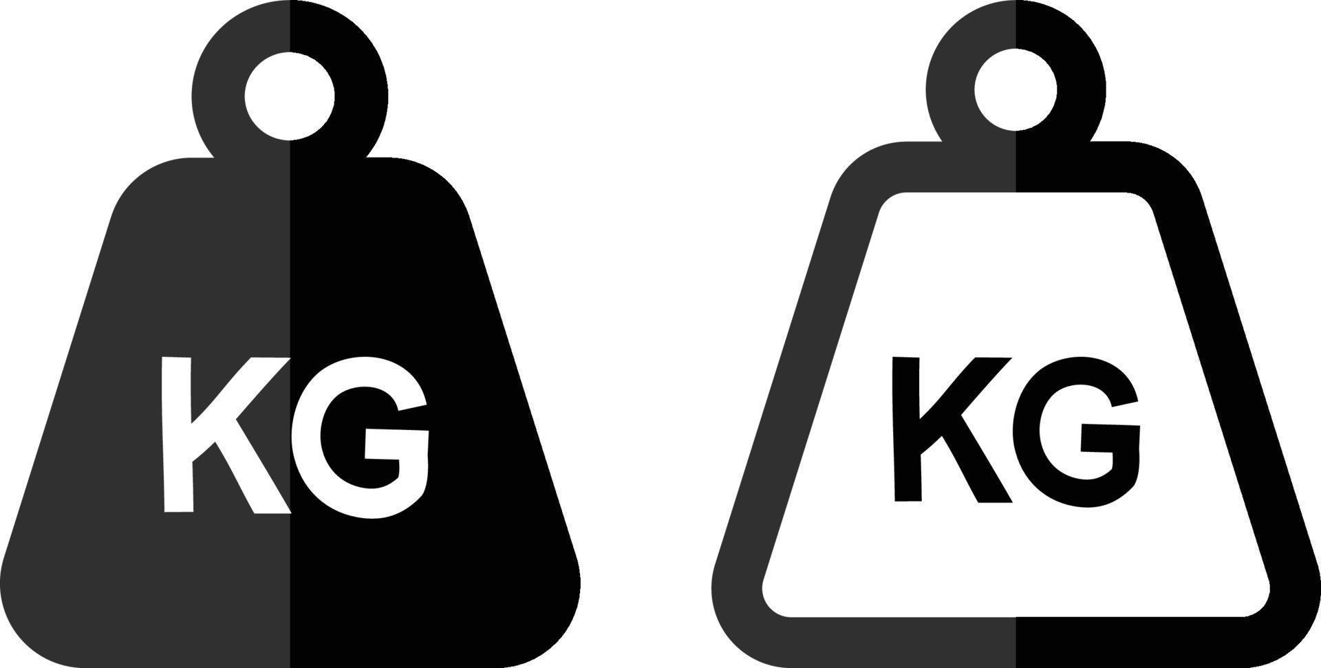 icono de kilogramo de peso establecido en fondo blanco. vector