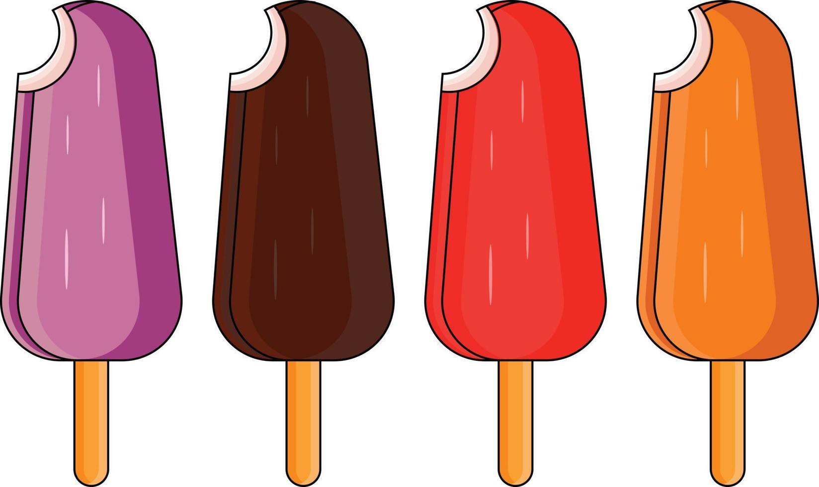 vector de helado de color deferente aislado sobre fondo blanco