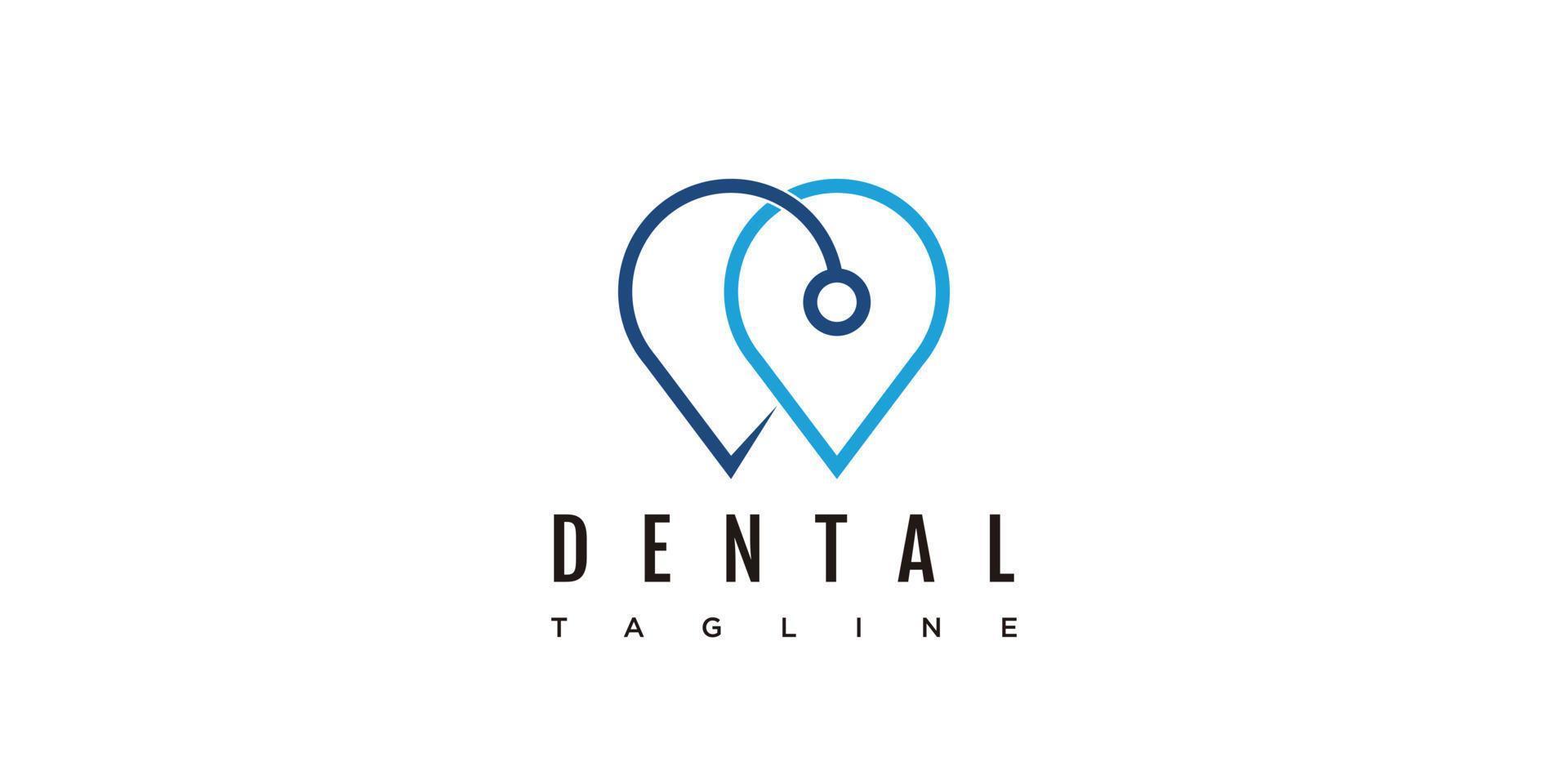 Dental logo with creative design premium vector